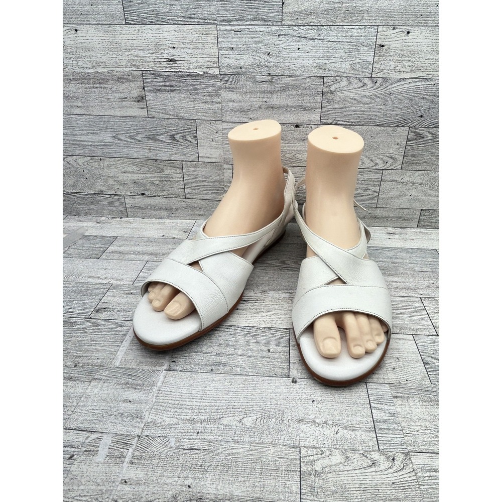 SAS Shoes Womens Size 11 M White Slingback Wedge Sandals Comfort Leather USA